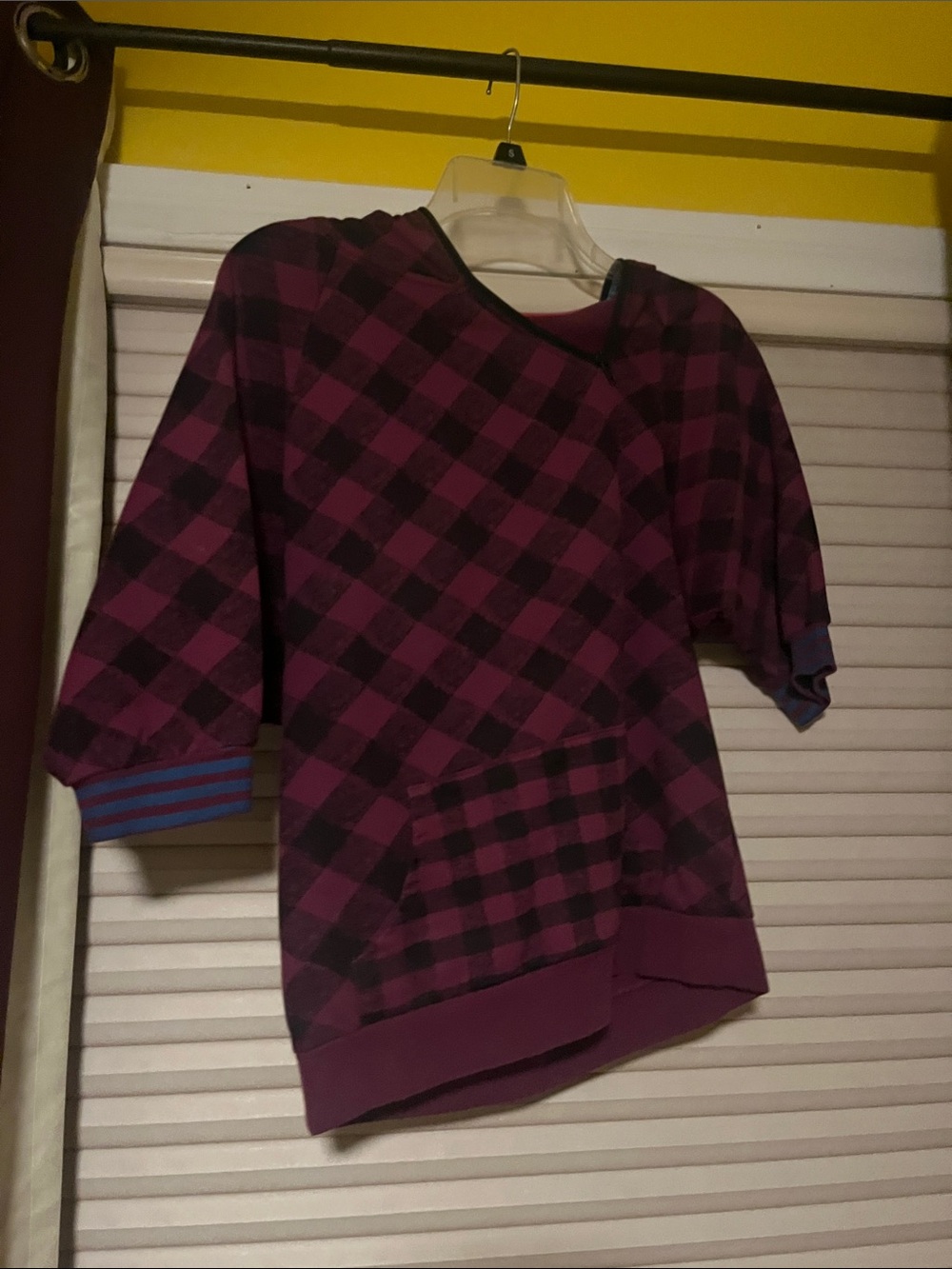 Girls' Purple Plaid Pullover Top